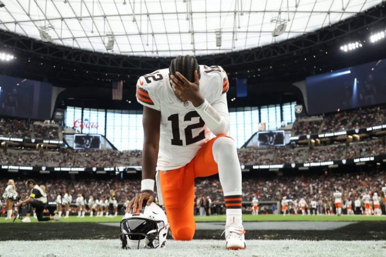 Deion Sanders had quite a time at son Shedeur’s big debut for Browns