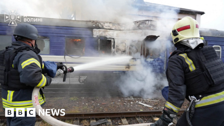 Russia hits Ukrainian train shortly after Boris Johnson and top European officials leave station